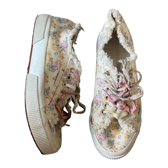 LoveShackFancy Floral Canvas Flats - Picture 1 of 7